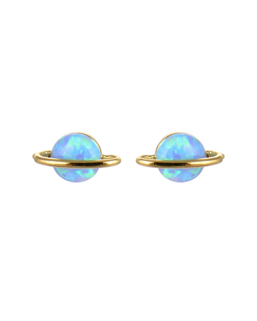 Eye Candy La Luxe Collection 14k Plated Opal Saturn Earrings