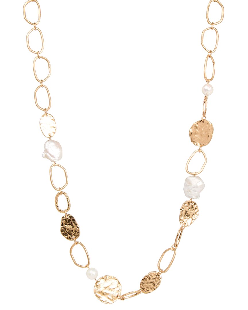 Saachi San Sebastian Faux Pearl Necklace In Gold