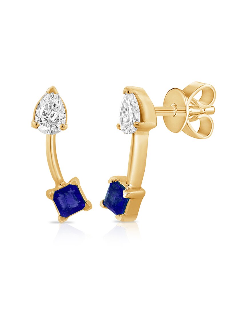 Sabrina Designs 14k 0.42 Ct. Tw. Diamond & Sapphire Studs