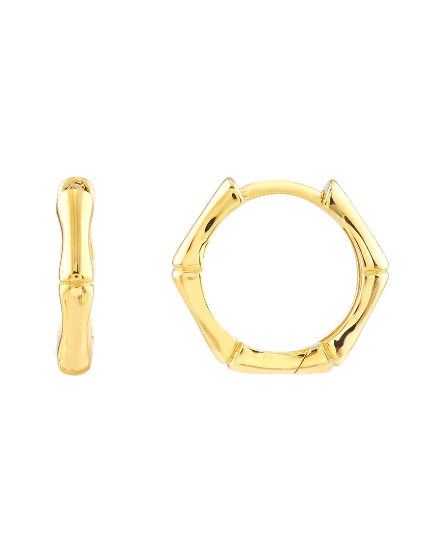 Hawley St Bamboo Pentagon Hoops In Gold