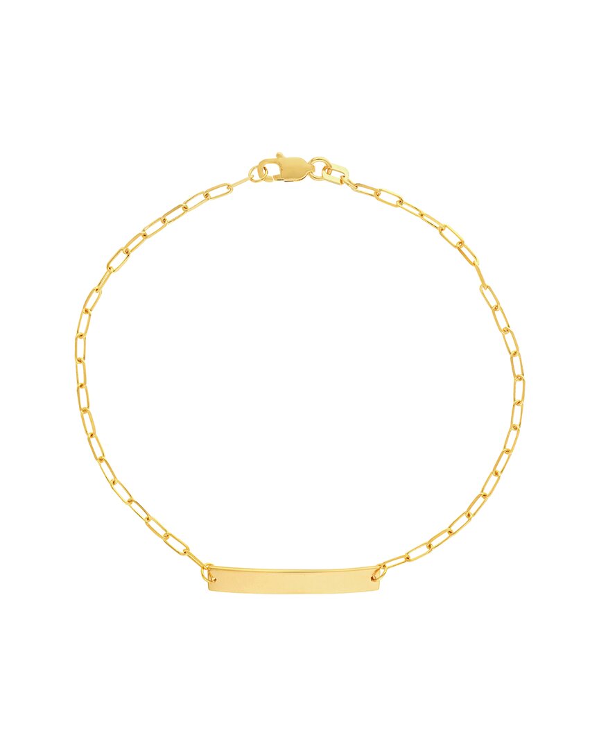Hawley St Kid's Id Bracelet On D/c Long Anchor Chain In Gold