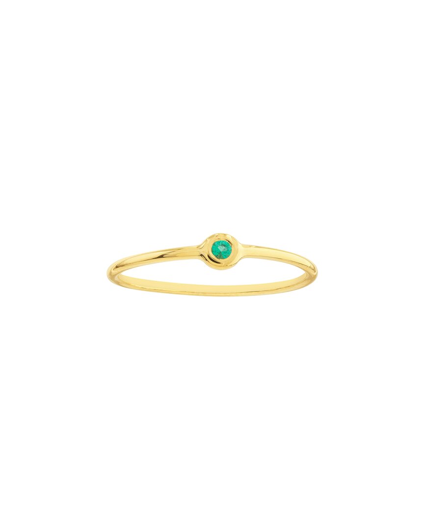 Hawley St Emerald Bezel Wire Ring In Gold