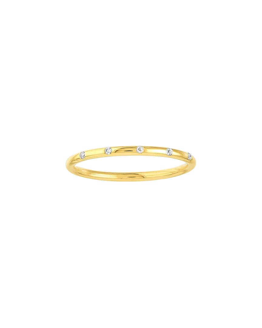 Hawley St Diamond Stations Thin Band Ring In Gold