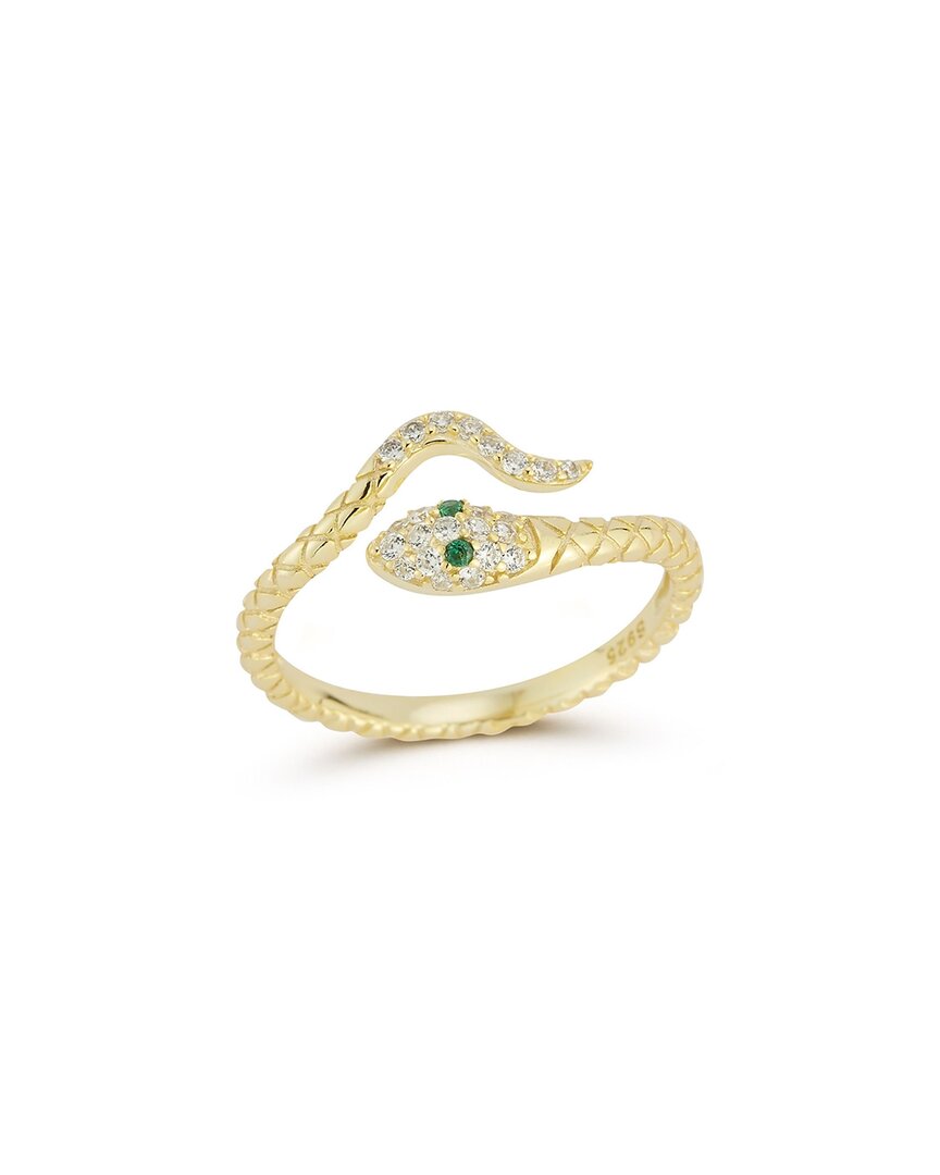 Glaze Jewelry 14K Over Silver CZ Snake Ring