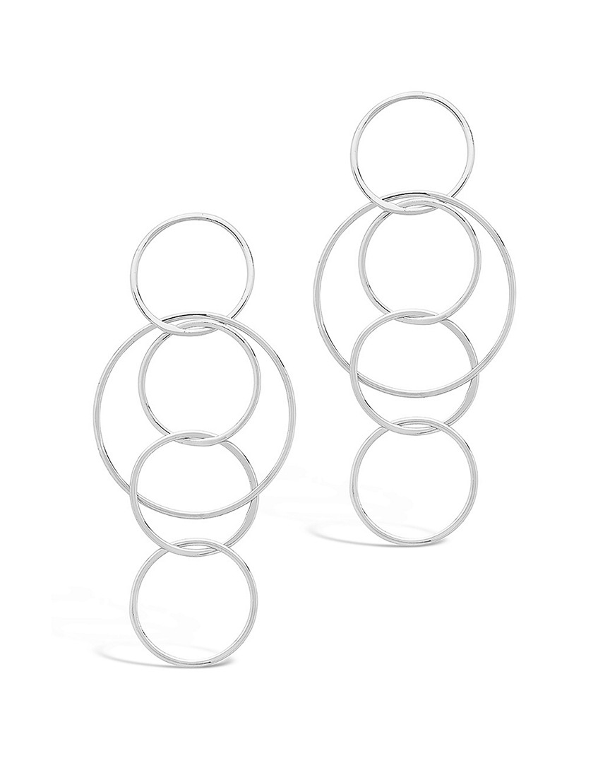 Sterling Forever Linked Hoop Drop Earrings