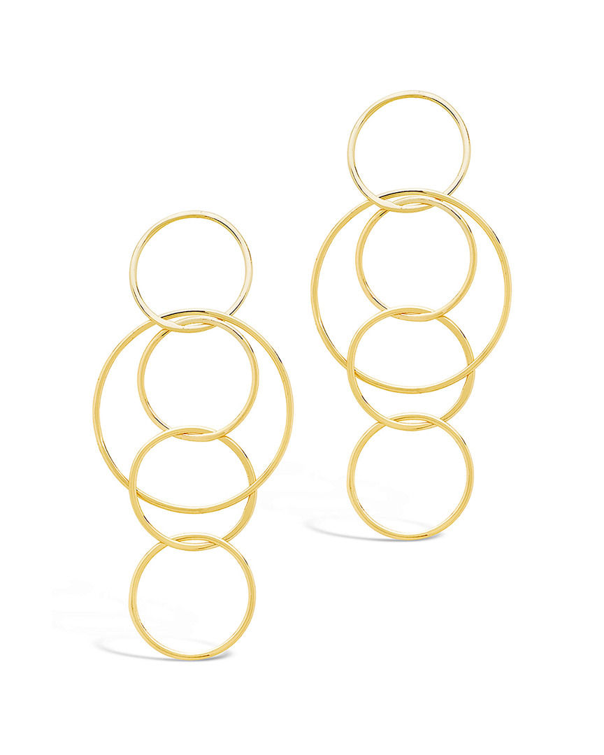 Sterling Forever 14k Plated Linked Hoop Dangle Earrings