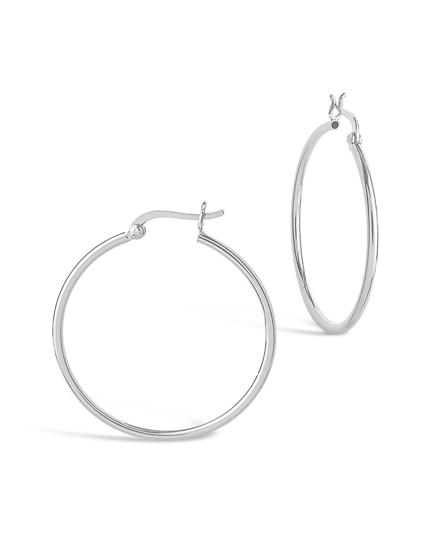 Sterling Forever Silver Hoops In Metallic