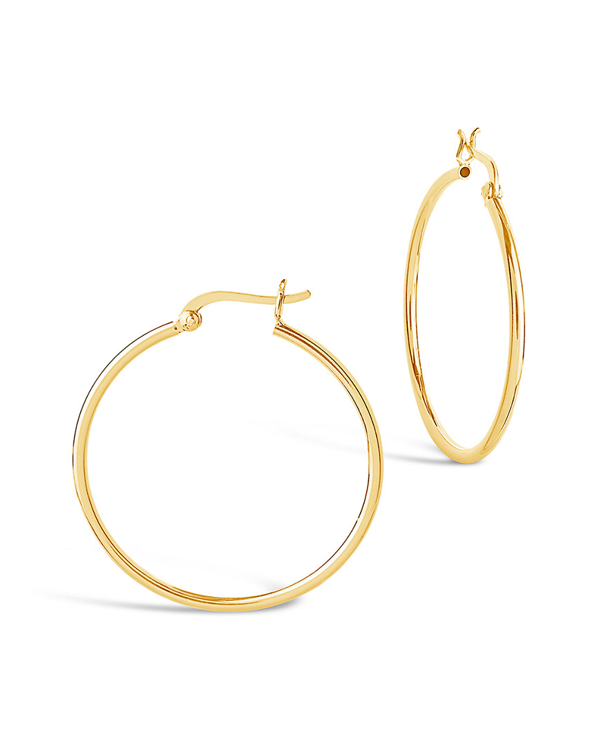 Sterling Forever 14k Over Silver Hoops