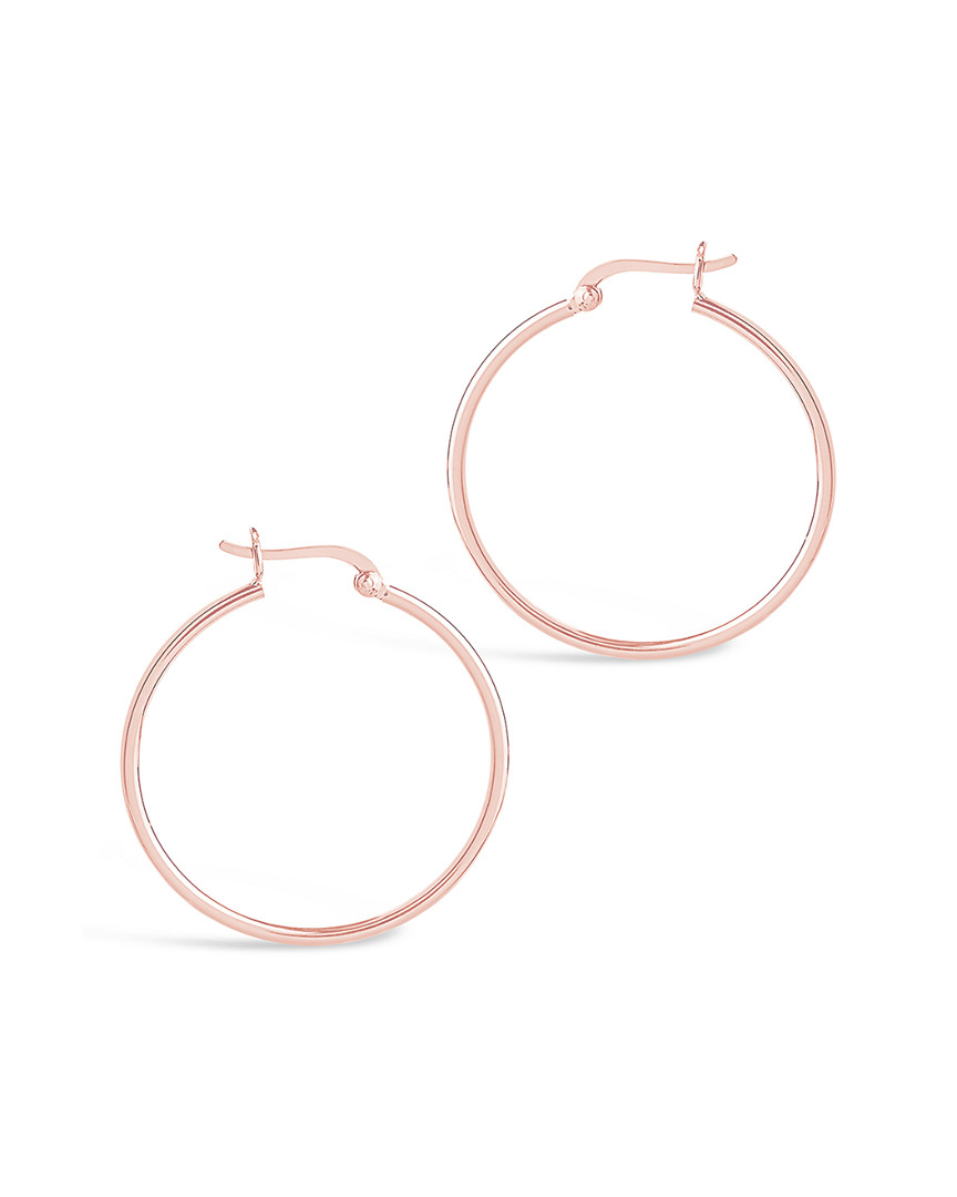 STERLING FOREVER 14K ROSE GOLD VERMEIL HOOPS