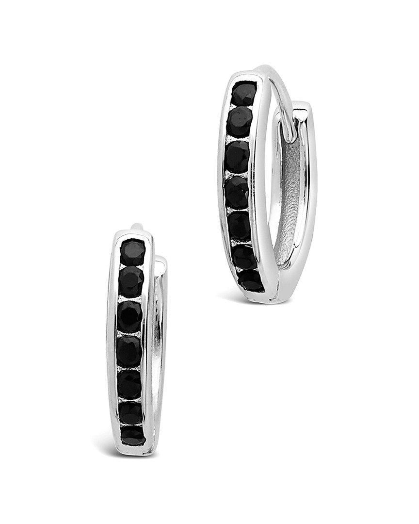 Sterling Forever Silver Cz Micro Hoops