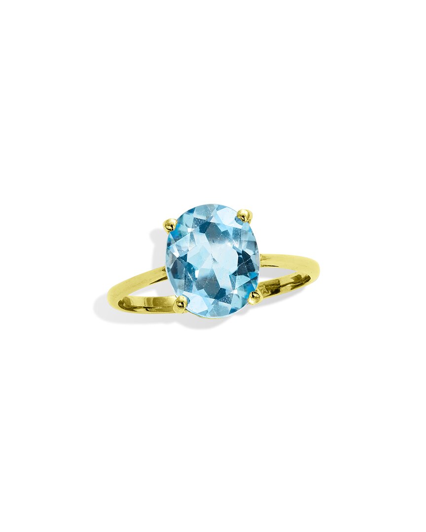 Savvy Cie 18k Over Silver 6.00 Ct. Tw. Blue Topaz Cocktail Ring