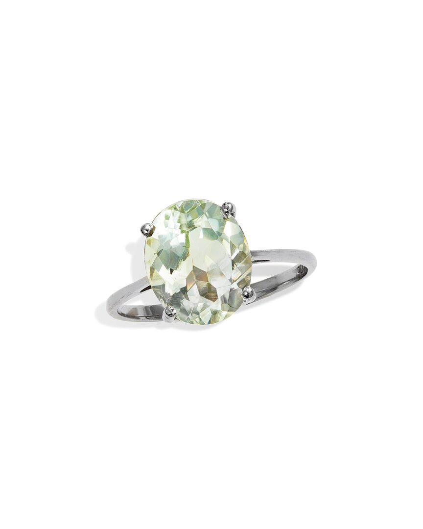 Savvy Cie Silver 4.50 Ct. Tw. Green Amethyst Cocktail Ring