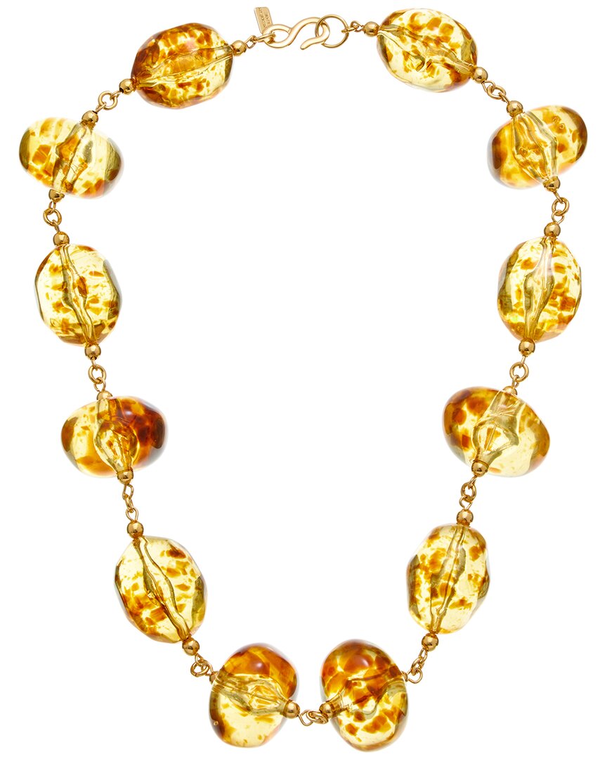 Kenneth Jay Lane 22k Plated Station Necklace In Gold