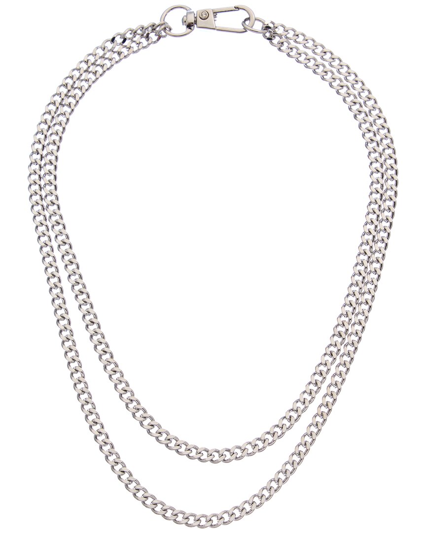 Juvell 18k Plated Cz Link Necklace In Metallic