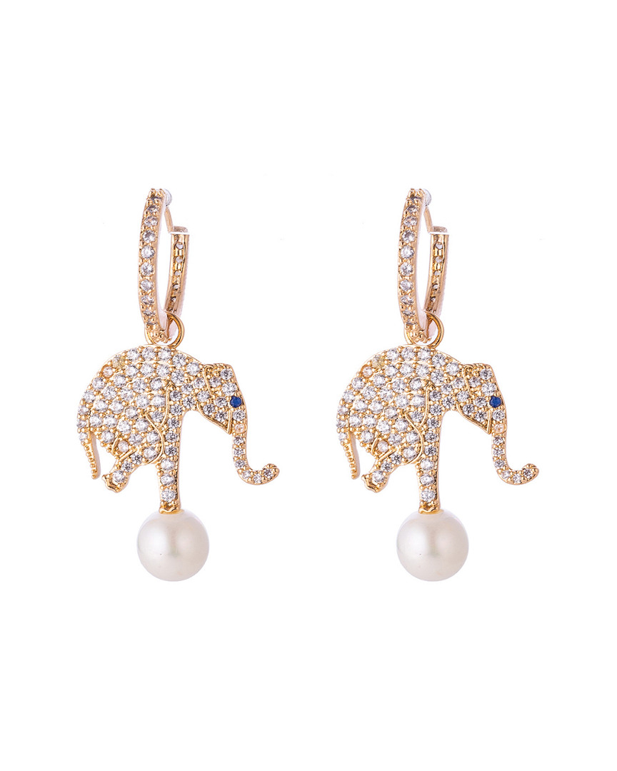 Eye Candy La Luxe Collection Elephant Luck Cubic Zirconia Crystal Dangle Earrings