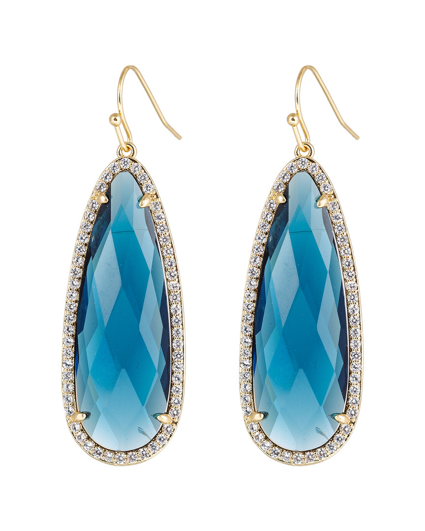 Eye Candy La The Luxe Collection 14k Plated Cz Earrings In Blue