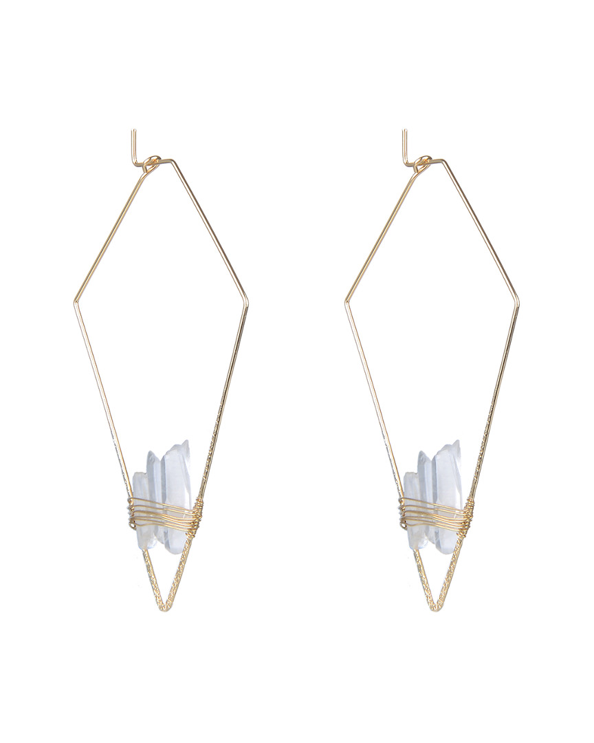 Eye Candy La The Luxe Collection Clear Quartz Triangular Drop Earrings