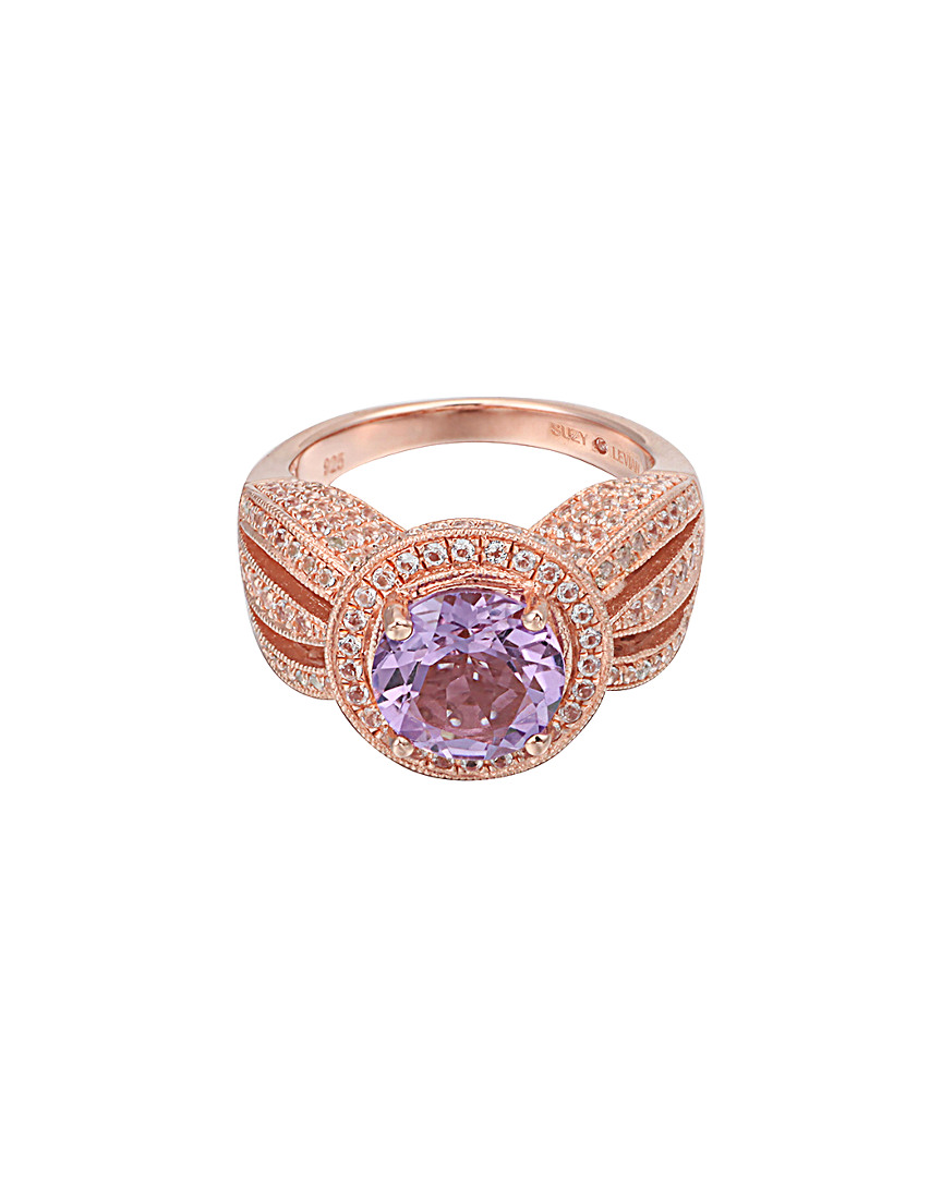 Suzy Levian Sterling Silver 4.37 Tcw Purple Amethyst Ring