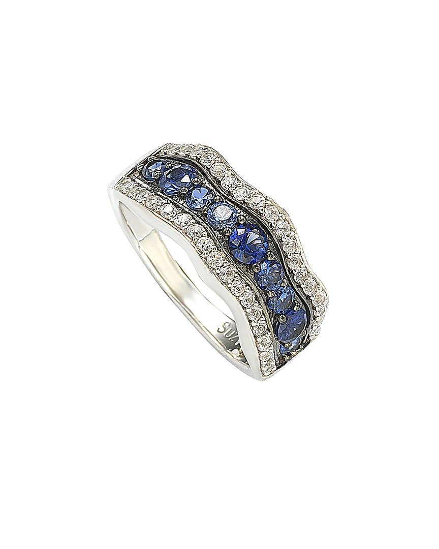 Suzy Levian 18k & Silver 3.00 Ct. Tw. Blue Sapphire Ring