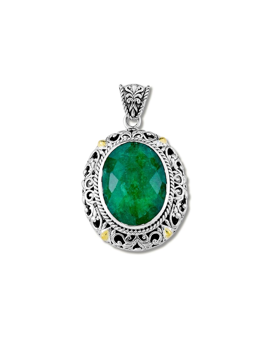 Samuel B. 18k & Silver 4.95 Ct. Tw. Emerald Pendant