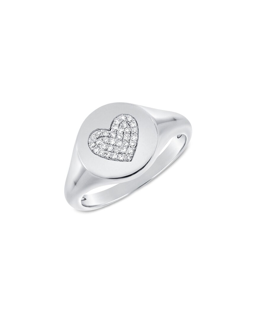 Sabrina Designs 14k 0.11 Ct. Tw. Diamond Signet Ring In Silver