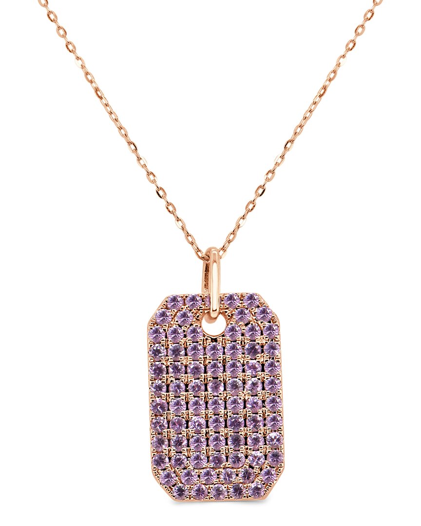Sabrina Designs 14k Rose Gold 1.74 Ct. Tw. Pink Sapphire Layered Tag Necklace In Gold