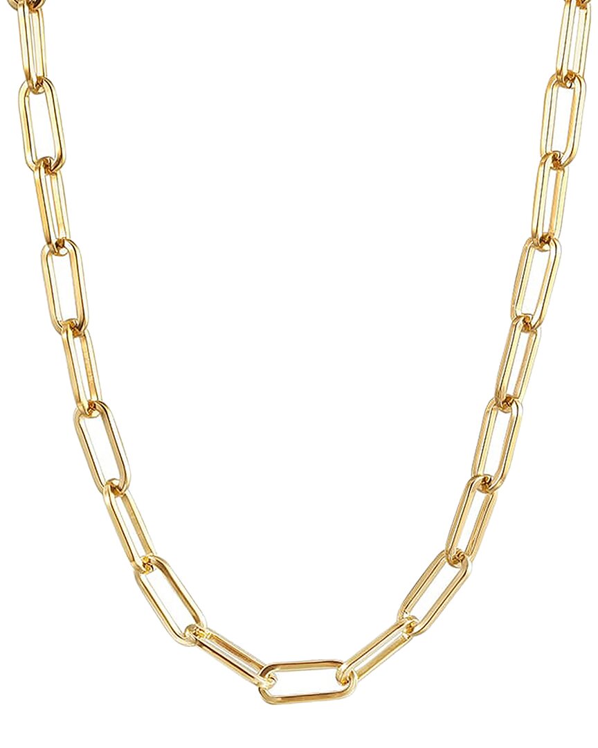 Jane Basch Cool Steel Plated Link Chain Necklace In Gold
