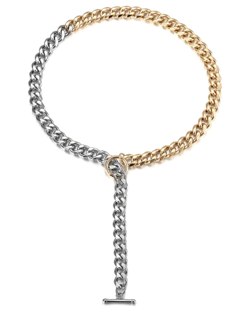 Jane Basch Cool Steel Plated Cuban Link Necklace