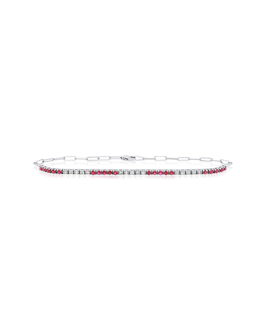 Diana M. Fine Jewelry 14K 1.15 ct. tw. Diamond & Ruby Bracelet