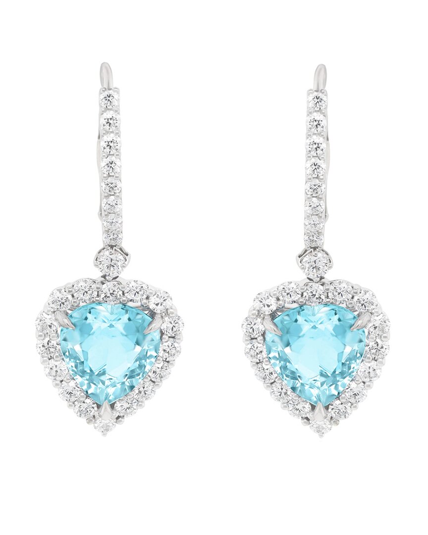 Diana M. Fine Jewelry 18K 10.30 ct. tw. Diamond & Aquamarine Earrings