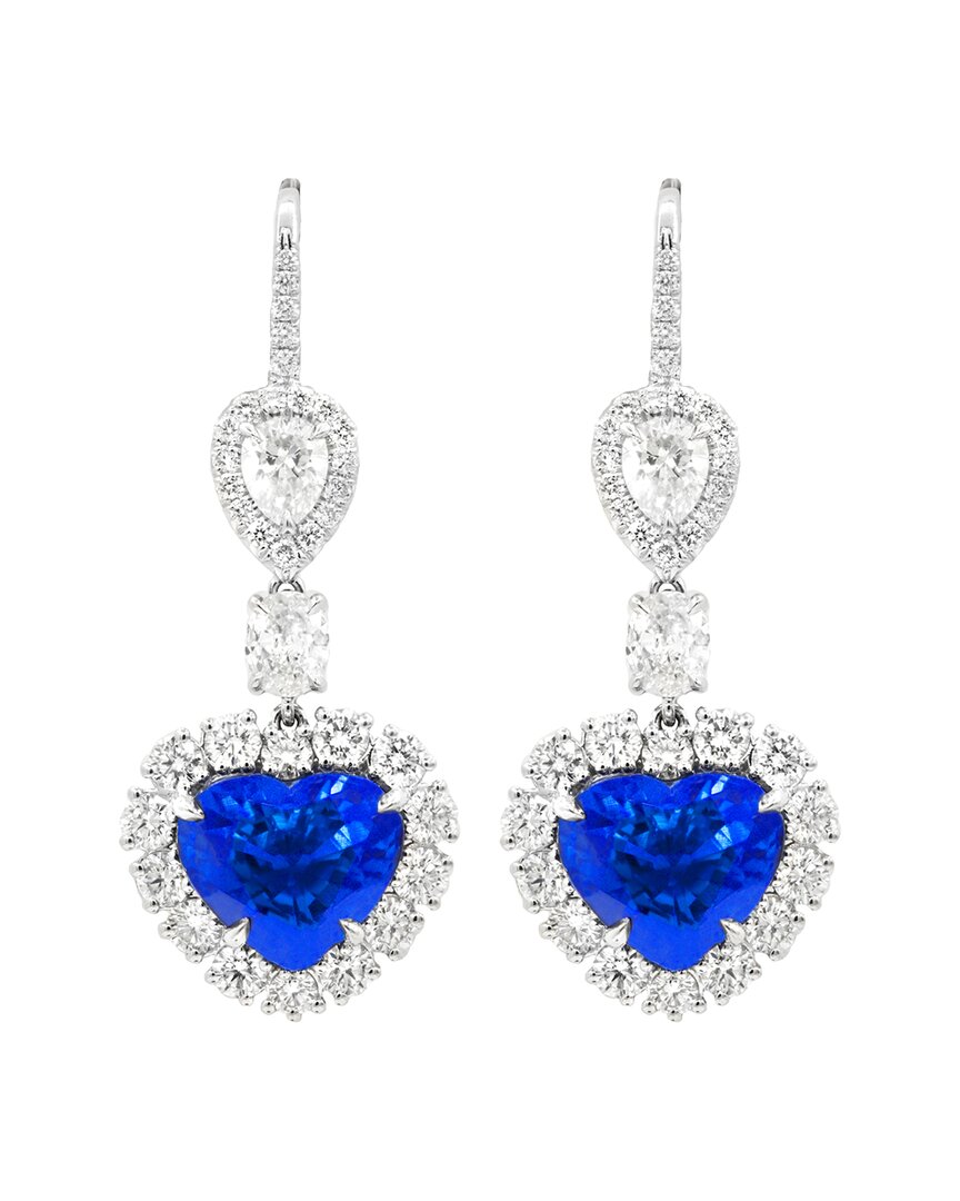 Diana M. Fine Jewelry 18k 5.00 Ct. Tw. Diamond & Sapphire Earrings