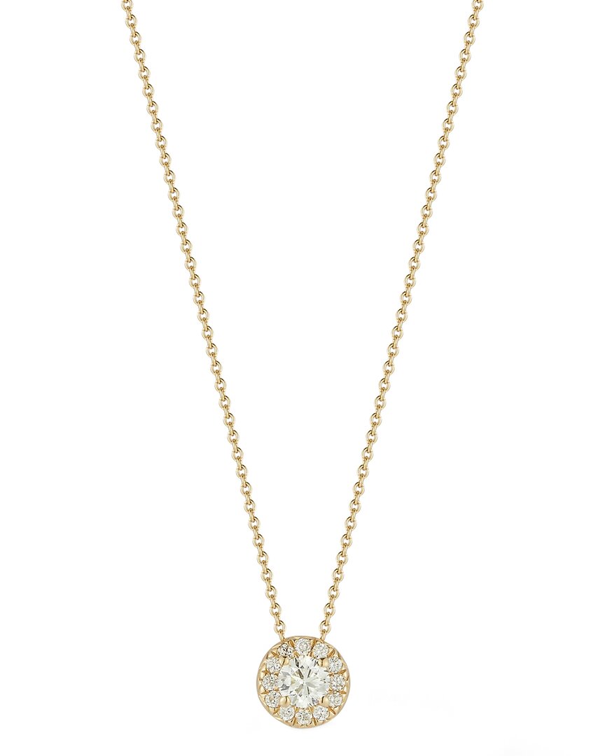 Nephora 14k 0.17 Ct. Tw. Diamond Halo Pendant Necklace In Gold