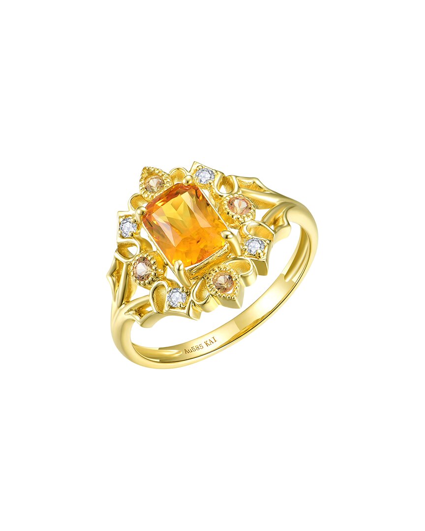 Kai Fine Jewelry 14k 1.66 Ct. Tw. Diamond & Citrine Cocktail Ring