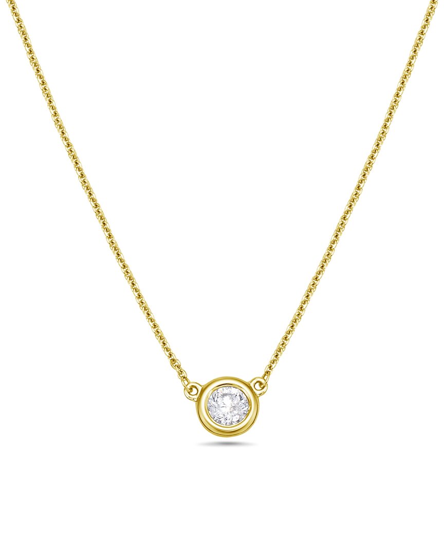 Forever Creations Signature Forever Creations 14k 0.22 Ct. Tw. Diamond Solitaire Necklace In Gold