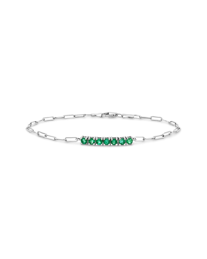 Forever Creations Signature Forever Creations 14k 1.00 Ct. Tw. Emerald Paperclip Bracelet