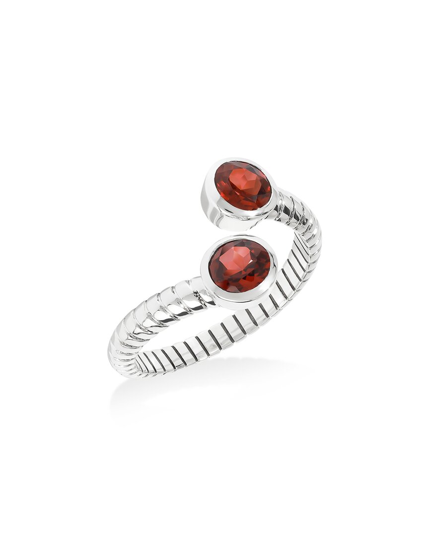 Tiramisu Silver 1.05 Ct. Tw. Garnet Bypass Ring In Silver