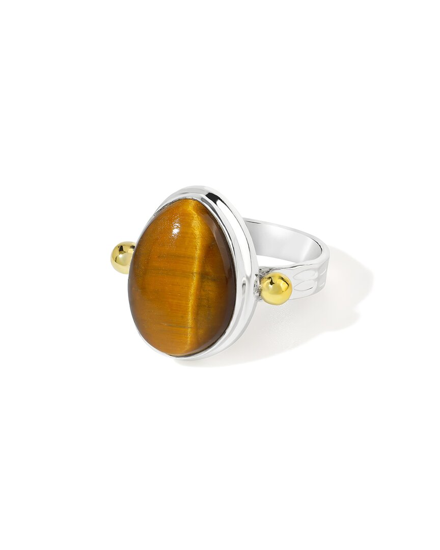 Tiramisu Silver 5.05 Ct. Tw. Tiger Eye Statement Ring In Silver