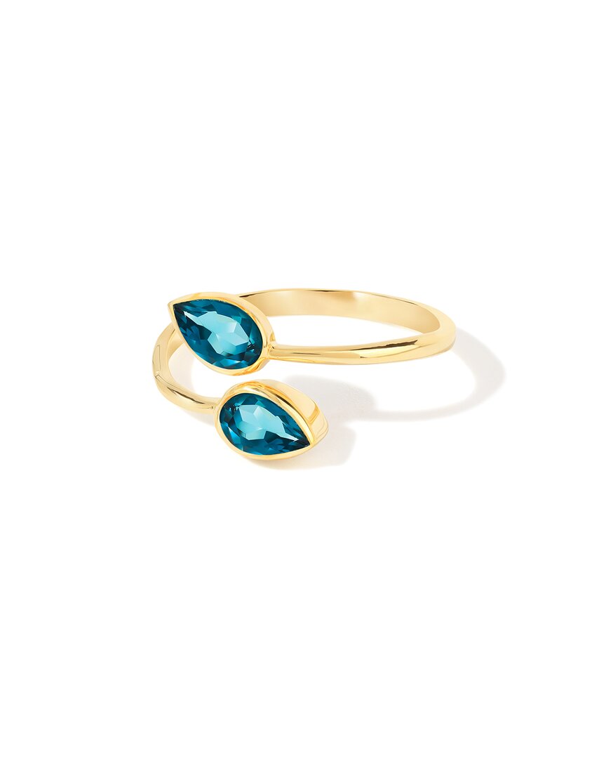 Tiramisu 14k Over Silver 1.08 Ct. Tw. London Blue Topaz Solitaire Ring