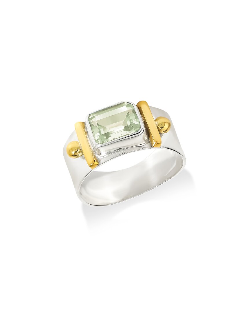 Tiramisu Silver 2.40 Ct. Tw. Green Amethyst Solitaire Ring In Multi