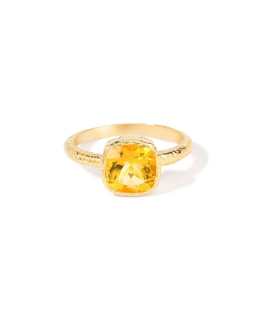 Tiramisu 14k Over Silver 2.32 Ct. Tw. Citrine Solitaire Ring