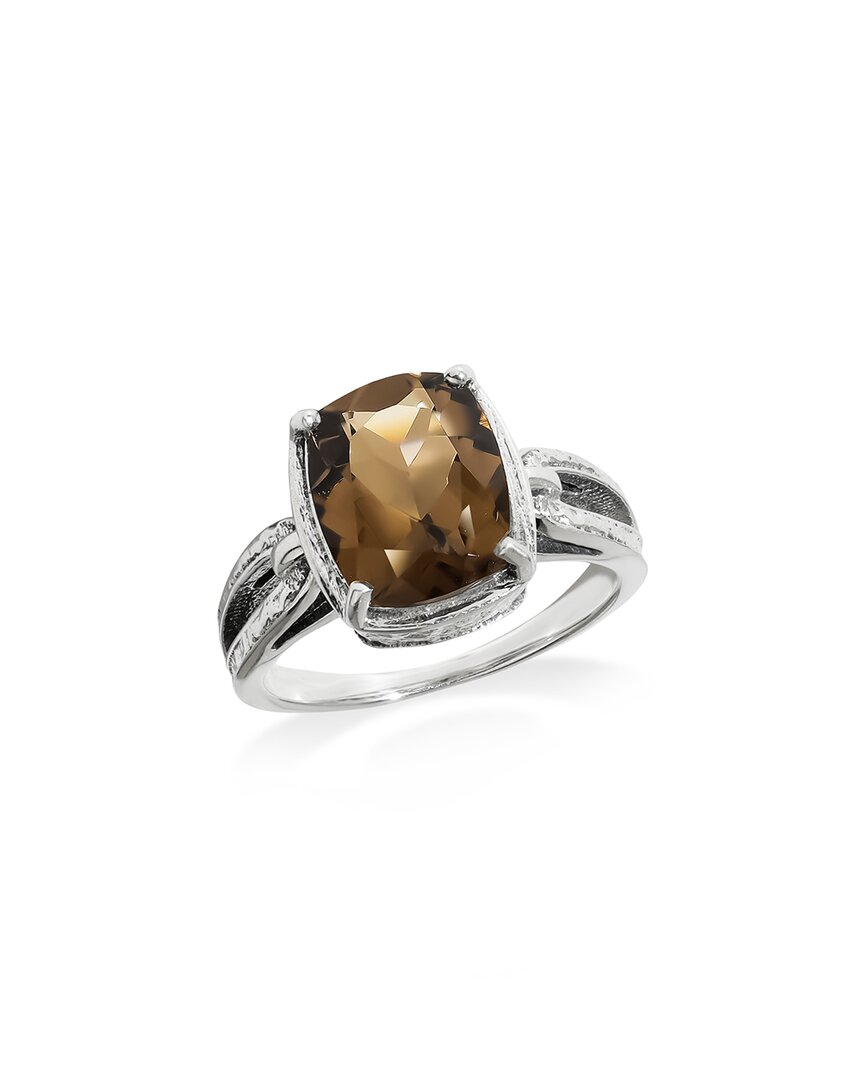 Tiramisu Silver 3.80 Ct. Tw. Smoky Quartz Solitaire Ring In Silver