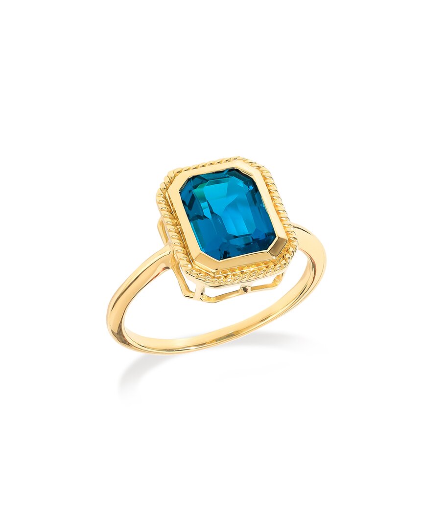 Tiramisu 14k Over Silver 2.93 Ct. Tw. London Blue Topaz Solitaire Ring