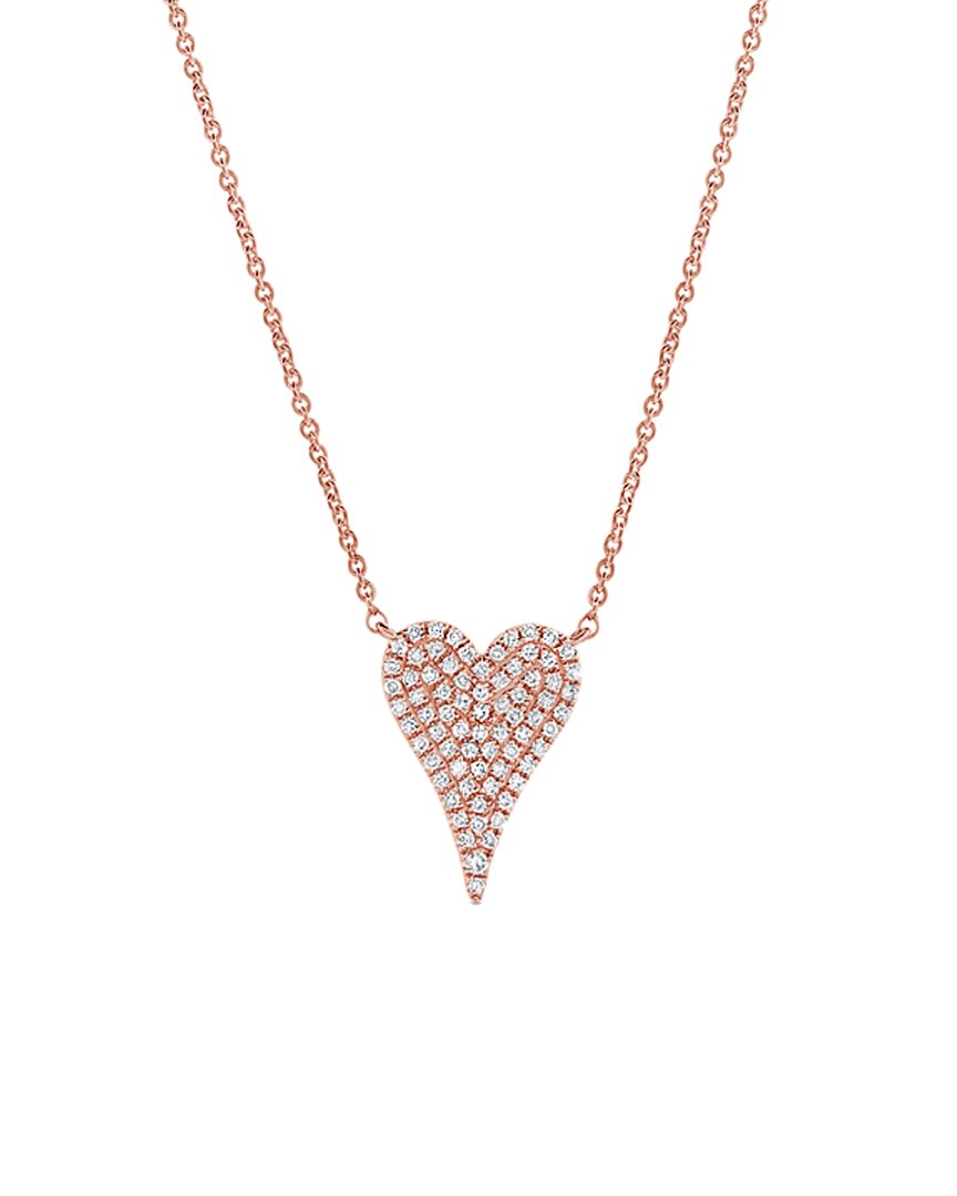Sabrina Designs 14k Rose Gold 0.17 Ct. Tw. Diamond Heart Necklace