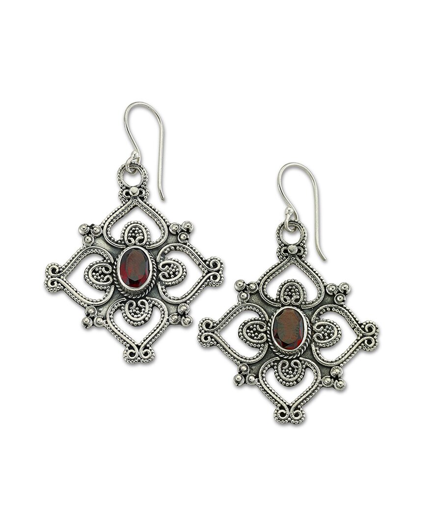Samuel B. Silver Garnet Tribal Earrings