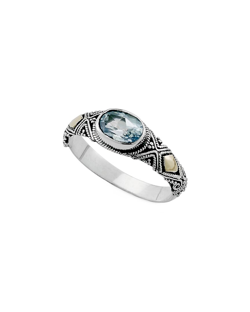 Samuel B. 18k & Silver 1.10 Ct. Tw. Blue Topaz Ring