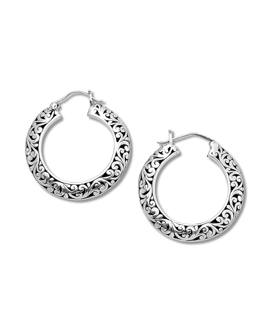 Samuel B. Silver Filigree Hoops