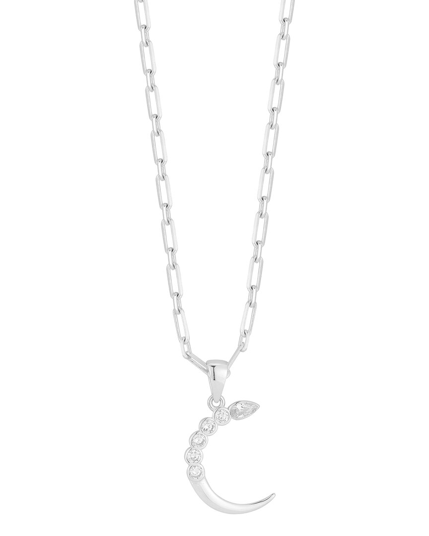 Sphera Milano Silver Cz Moon Necklace