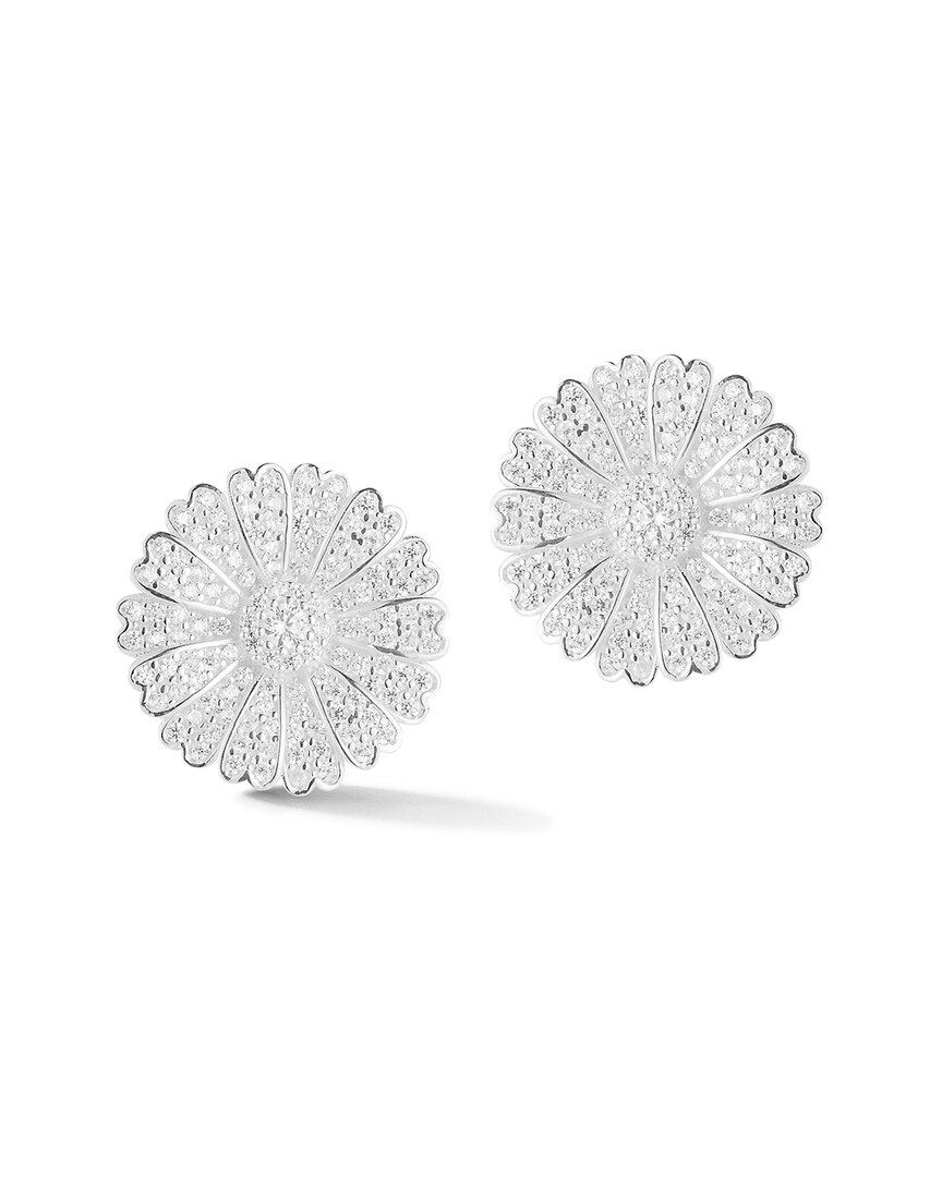 Sphera Milano Silver Cz Flower Earrings