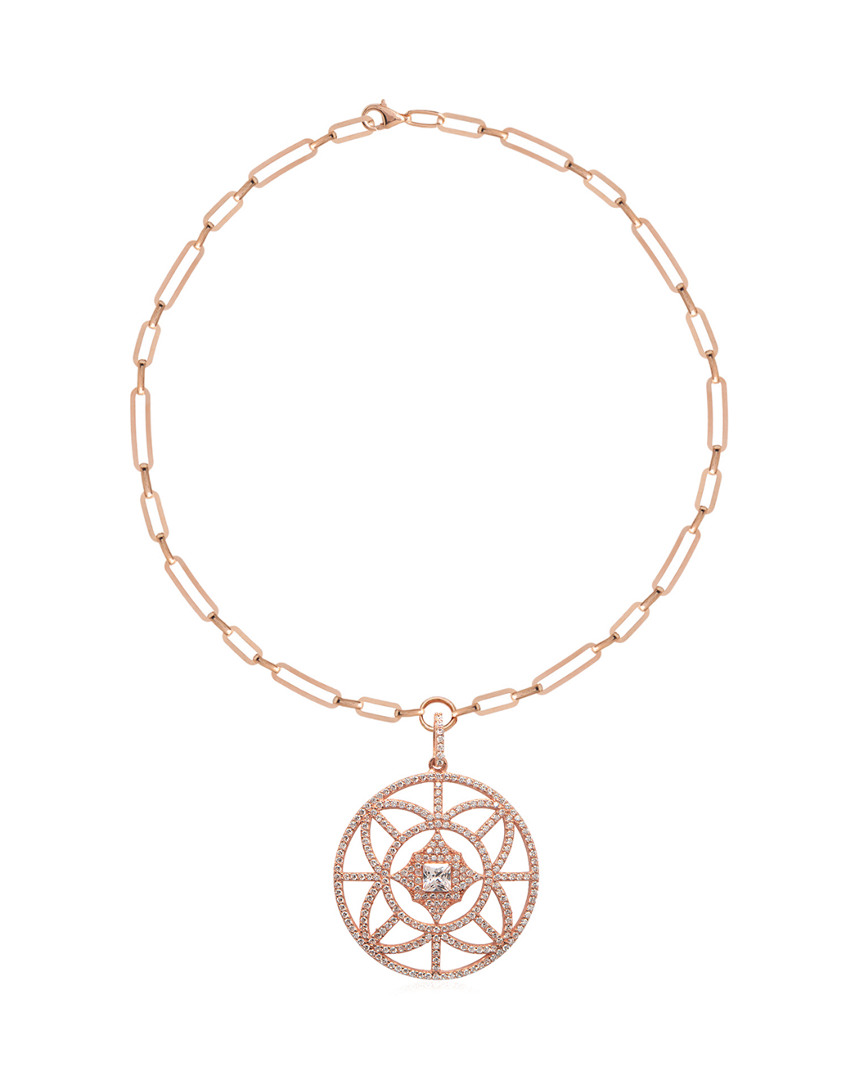 Gabi Rielle 22k Rose Gold Vermeil Cz Necklace