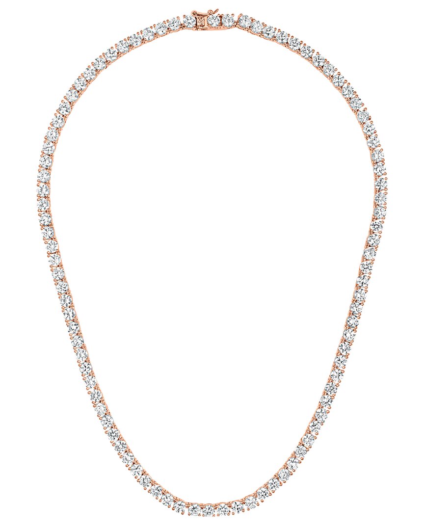 Genevive 14k Rose Gold Vermeil Cz Necklace No Colo In Gold